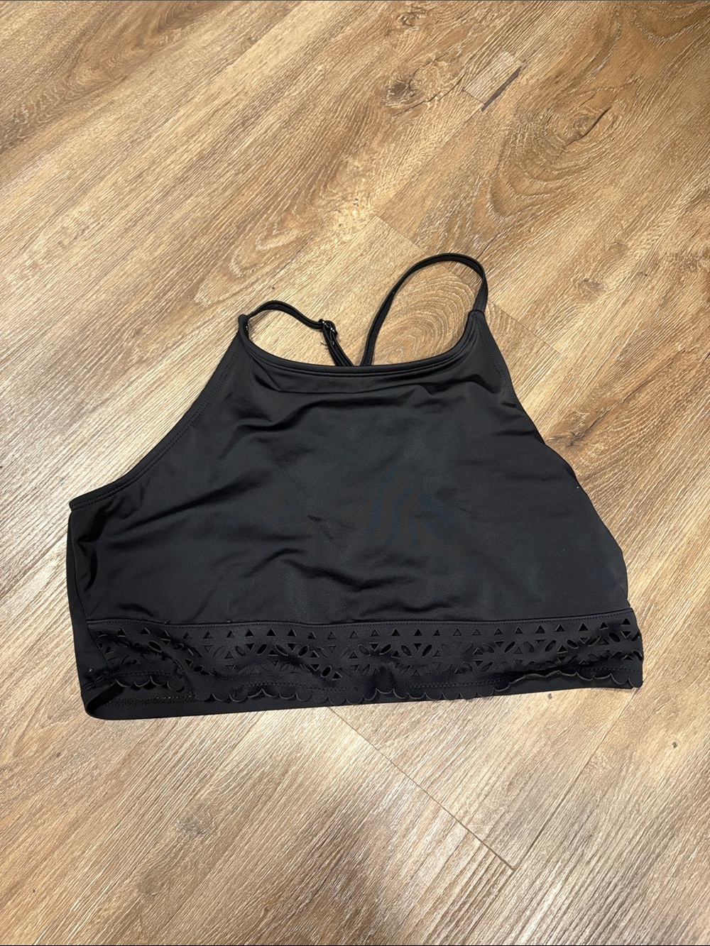 Justice Black Lace-Trim Sports Bralette